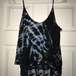 Tye dye spaghetti strap crop top